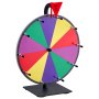 VEVOR 305 mm Spinning Prize Wheel, 10 Slots Spinning Wheel with Stand, Tabletop Win Fortune Roulette with a Dry Erase and 2 Markers, 5 Colors, Easy Assembly, for Party Pub Trade Show Carnival Events