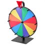 VEVOR 305 mm Spinning Prize Wheel, 12 Slots Spinning Wheel with Stand, Tabletop Win Fortune Roulette with a Dry Erase and 2 Markers, 6 Colors, Easy Assembly, for Party Pub Trade Show Carnival Events