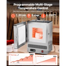 Tabletop Kiln Melter 1500W Electric Kiln 2192℉ Max Temperature Melting Furnace