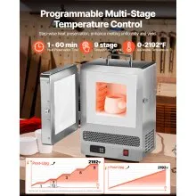 Tabletop Kiln Melter 1500W Electric Kiln 2192℉ Max Temperature Melting Furnace