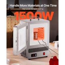 Tabletop Kiln Melter 1500W Electric Kiln 2192℉ Max Temperature Melting Furnace