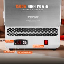 VEVOR Tabletop Kiln Melter, 1500W Electric Melting Furnace, Stainless Steel Electric Furnace, Max Temperature 2192℉/1200℃, for Wax Casting, Metal Clay DIY, Metal Tempering , Glazing on Pottery
