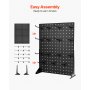 VEVOR Pegboard Display Stand with 15 Hooks Pegboard Panels Display Black (1 PCS)
