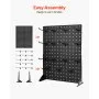VEVOR Pegboard Display Stand, 17 x 13 Inch Tabletop Pegboard Display Stand with 15 Hooks, Thickened Cold-Rolled Steel Peg Board Panel for Grocery, Retail Store and Jewelry Shop, Black (1 PCS)