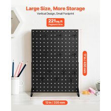 Pegboard Display Stand with 15 Hooks Pegboard Panels Display Black (1 PCS)