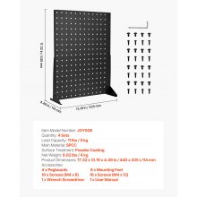 Pegboard Display Stand 17 x 13 in Tabletop Pegboard Panels Display Black (4 PCS)