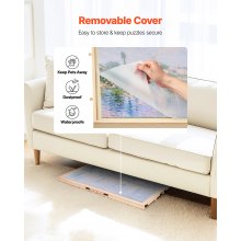 1000 Piece Puzzle Board with Drawer Cover Portable Wooden Jigsaw 29x21 in
