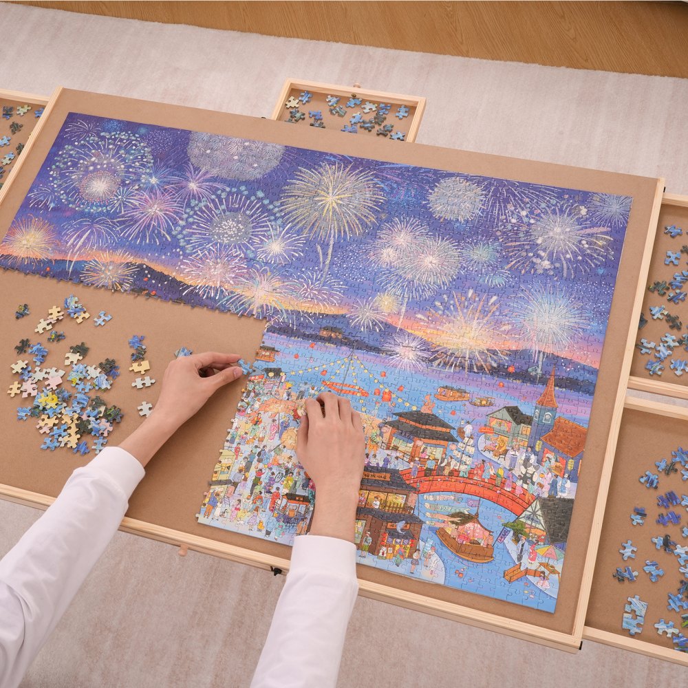 VEVOR 2000 Piece Puzzle Board with 6 Drawers and Cover, Rotating Wooden Jigsaw Puzzle Plateau, Portable Puzzle Accessories for Adult, Puzzle Organizer & Puzzle Storage System, Gift for Mom