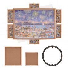 Πίνακας παζλ VEVOR 2000 Piece με 6 συρτάρια και κάλυμμα, 40,2"x29,4" Περιστρεφόμενο ξύλινο οροπέδιο παζλ, φορητό αξεσουάρ παζλ για ενήλικες, organizer παζλ & σύστημα αποθήκευσης παζλ, δώρο για τη μαμά