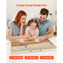 2000 Piece Puzzle Board with Drawer Cover Portable Wooden Jigsaw 40x29 in