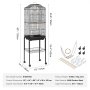 VEVOR 60 inch Flight Bird Cage, Metal Large Parakeet Cages for Cockatiels Parrot Budgies Lovebirds Canaries, Pet Big Bird Cage with Rolling Stand and Hanging Toys