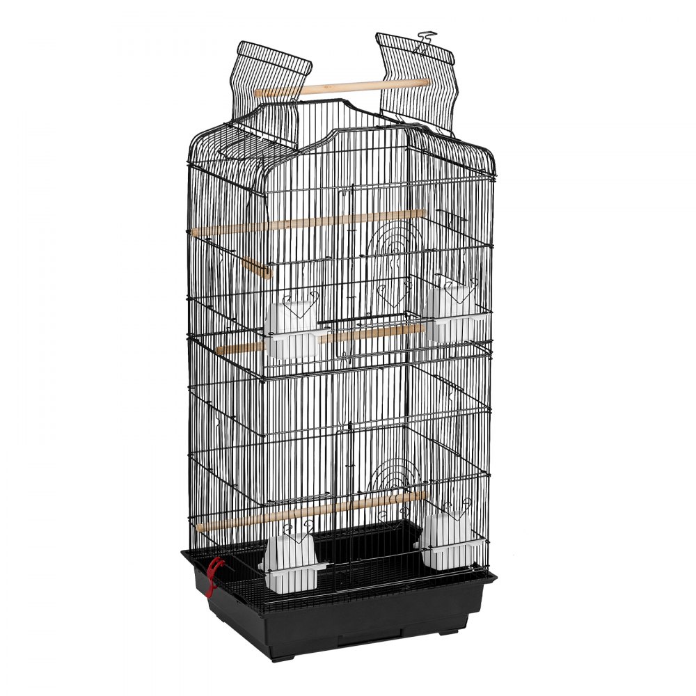 VEVOR Large Bird Cage, 163cm, Open Top Parakeet Cage with Rolling Stand,  Steel Bird Flight Cage with Removable Tray, Budgie Birdcage with 4 Perches, Parrot Cage for Lovebirds Cockatiels Pet Toy