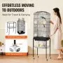 VEVOR Large Bird Cage 62 in Rolling Metal Parakeet Cage for Cockatiels Parrot