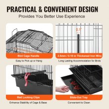 VEVOR Bird Flight Cage 39 in Hanging Metal Parakeet Cage for Cockatiels Parrot