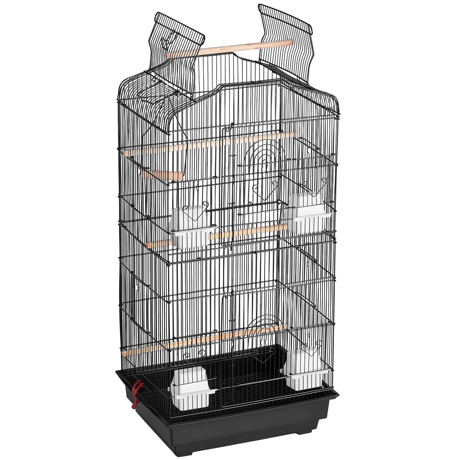 VEVOR 41-inch Open Top Large Parrot Bird Cage, Hanging Bird Cage for Parakeets Finches Canaries Lovebirds Cockatiels Budgies Small Quaker Conures Travel Pet Flight Birdcage with Swing and Perch