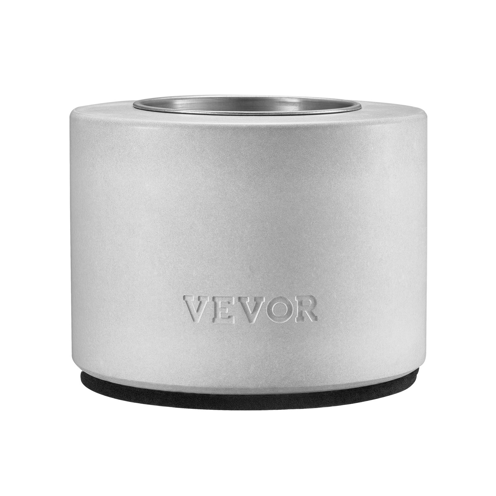 VEVOR Tabletop Fire Pit Bowl, Concrete Tabletop Fireplace Indoor Outdoor Decor, Portable Rubbing Alcohol Burner Smores Maker, for Patio Balcony with Extinguisher Cover,Cylinder Light Gray