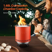 VEVOR Tabletop Fire Pit 6 inch Stainless Steel Fireplace Indoor Outdoor Red