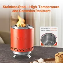 Tabletop Fire Pit 6 inch Stainless Steel Fireplace Indoor Outdoor Red