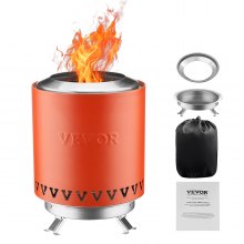 VEVOR Tabletop Fire Pit 6 inch Stainless Steel Fireplace Indoor Outdoor Red