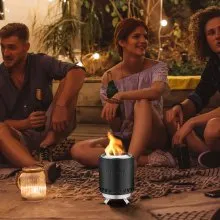Tabletop Fire Pit 6 inch Stainless Steel Fireplace Indoor Outdoor Black