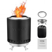 VEVOR Tabletop Fire Pit 6 inch Stainless Steel Fireplace Indoor Outdoor Black