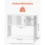 VEVOR Desktop Bookshelf, 1-Tier Desktop Storage Organizer, 37" x 9.4" x 28.7" Office Storage Rack Wood Display Shelf, Desktop Bookshelf Hutch with Anti-Slip Feet Pads, for Office, Home & Dorm, White