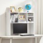 VEVOR Desktop Bookshelf, 1-Tier Desktop Storage Organizer, 37" x 9.4" x 28.7" Office Storage Rack Wood Display Shelf, Desktop Bookshelf Hutch with Anti-Slip Feet Pads, for Office, Home & Dorm, White