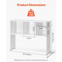 VEVOR Desktop Bookshelf White Desktop Storage Organizer 1-Tier for Office & Home