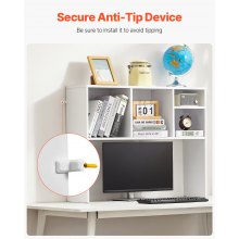 Desktop Bookshelf White Desktop Storage Organizer 1-Tier for Office & Home