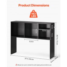 Desktop Bookshelf Black Desktop Storage Organizer 1-Tier for Office & Home