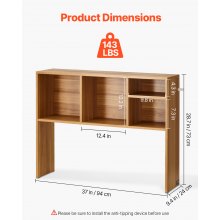 VEVOR Desktop Bookshelf Wood Desktop Storage Organizer 1-Tier for Office & Home