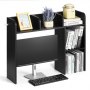 Estantería de escritorio VEVOR, organizador de escritorio de 2 niveles, 94,5 x 24,1 x 73,5 cm, de madera, con patas antideslizantes, para oficina, hogar y dormitorio, color negro