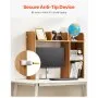 VEVOR Desktop Bookshelf, 2-Tier Wood Desktop Storage Organizer, 94.5 x 24.1 x 73.4 cm Office Storage Rack Wood Display Shelf, Desktop Bookshelf Hutch with Anti-Slip Feet Pads, for Office, Home & Dorm
