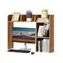 VEVOR Desktop Bookshelf, 2-Tier Wood Desktop Storage Organizer, 94.5 x 24.1 x 73.4 cm Office Storage Rack Wood Display Shelf, Desktop Bookshelf Hutch with Anti-Slip Feet Pads, for Office, Home & Dorm