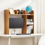 VEVOR Desktop Bookshelf, 2-Tier Wood Desktop Storage Organizer, 37.2" x 9.5" x 28.9" Office Storage Rack Wood Display Shelf, Desktop Bookshelf Hutch with Anti-Slip Feet Pads, for Office, Home & Dorm