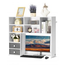 Desktop Bookshelf White Desktop Storage Organizer 3-Tier for Office & Home