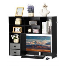 VEVOR Desktop Bookshelf Black Desktop Storage Organizer 3-Tier for Office & Home