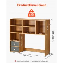 VEVOR Desktop Bookshelf Wood Desktop Storage Organizer 3-Tier for Office & Home