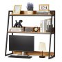 VEVOR Desktop Bookshelf, 2-Tier Desktop Storage Organizer, 37.4" x 12.6" x 35.4" Office Storage Rack Wood Color Display Shelf, Desktop Bookshelf Hutch with Anti-Slip Feet Pads, for Office, Home & Dorm