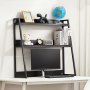 VEVOR Desktop Bookshelf, 2-Tier Desktop Storage Organizer, 37.4" x 12.6" x 35.4" Office Desk Storage Rack Display Shelf, Desktop Bookshelf Hutch with Anti-Slip Feet Pads, for Office, Home & Dorm, Black
