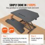 VEVOR Standing Desk Converter, Two-Tier Stand up Desk Riser, 36 inch Large Sit to Stand Desk Converter, 5.5-20.1 inch Adjustable Height, for Monitor, Keyboard & Accessories Used in Home Office