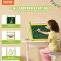VEVOR Tabletop Art Easel for Kids, 3-in-1 Wooden Double-Sided Kid's Art Easel with Magnetic Whiteboard, Chalkboard, Paper Roll, Foldable Portable Drawing Board with Painting Accessories for Boys Girls