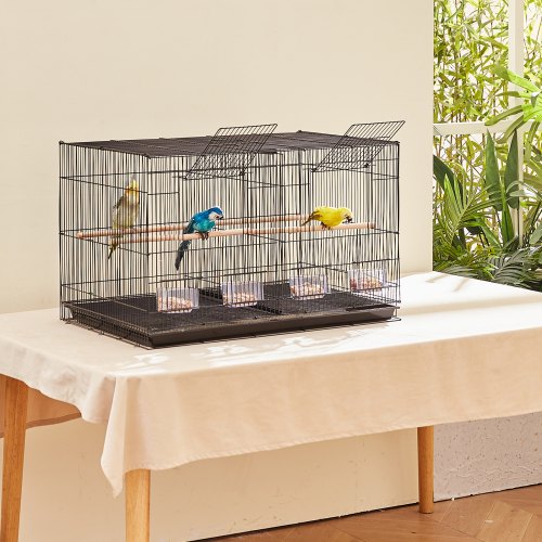 VEVOR Bird Cage, 18 in, Small Parakeet Cage with Divider, Sturdy