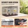 VEVOR Bird Flight Cage with Divider 18 in Small Metal Parakeet Cage Black