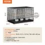 VEVOR Bird Cage, 18 in, Small Parakeet Cage with Divider, Sturdy Metal Bird Flight Cage, Travel Birdcage with 5 Perches & 4 Feeding Cups, Parrot Cage for Canaries Lovebirds Cockatiels Budgie, Black