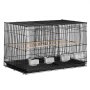 VEVOR 30-inch Flight Bird Cage, Stackable Divided Small Parakeet Cage for Parrots Canaries Cockatiels Lovebirds Finches Budgies Conures Macaws Pet Travel Birdcage with Handle and Perches