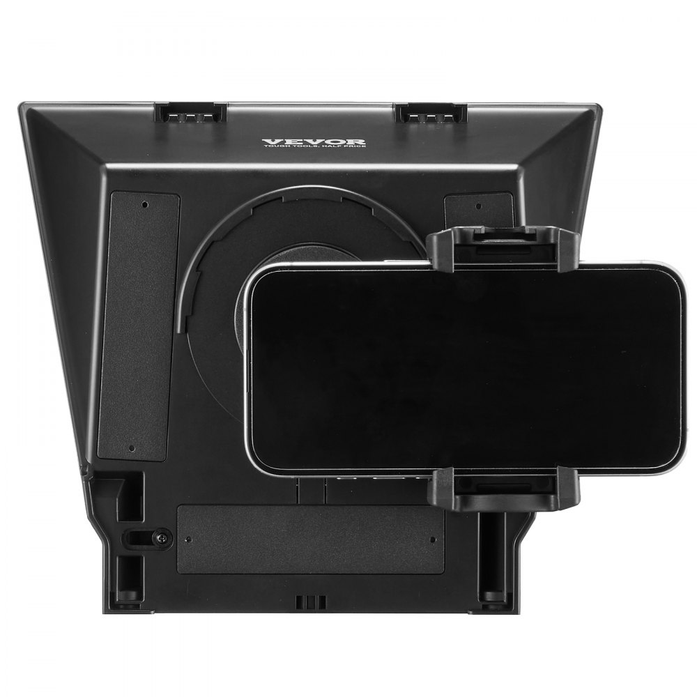 VEVOR Teleprompter, 8" Aluminum Alloy, Desktop Prompter with Adjustable Spectroscope, Remote Control, for YouTube, Twitch, Zoom, Supports DSLR/Webcam/Smartphone, for Video Recording/Live Streaming