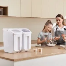 VEVOR 4.5Gal/20Lx2 Large Ingredient Storage Container Airtight Kitchen Flour Bin