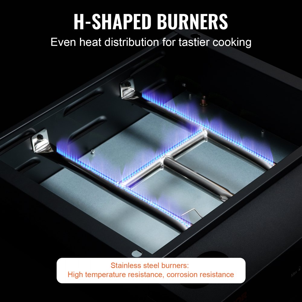 VEVOR Countertop Commercial Gas Griddle Flat Top Grill Hot Plate Restaurant