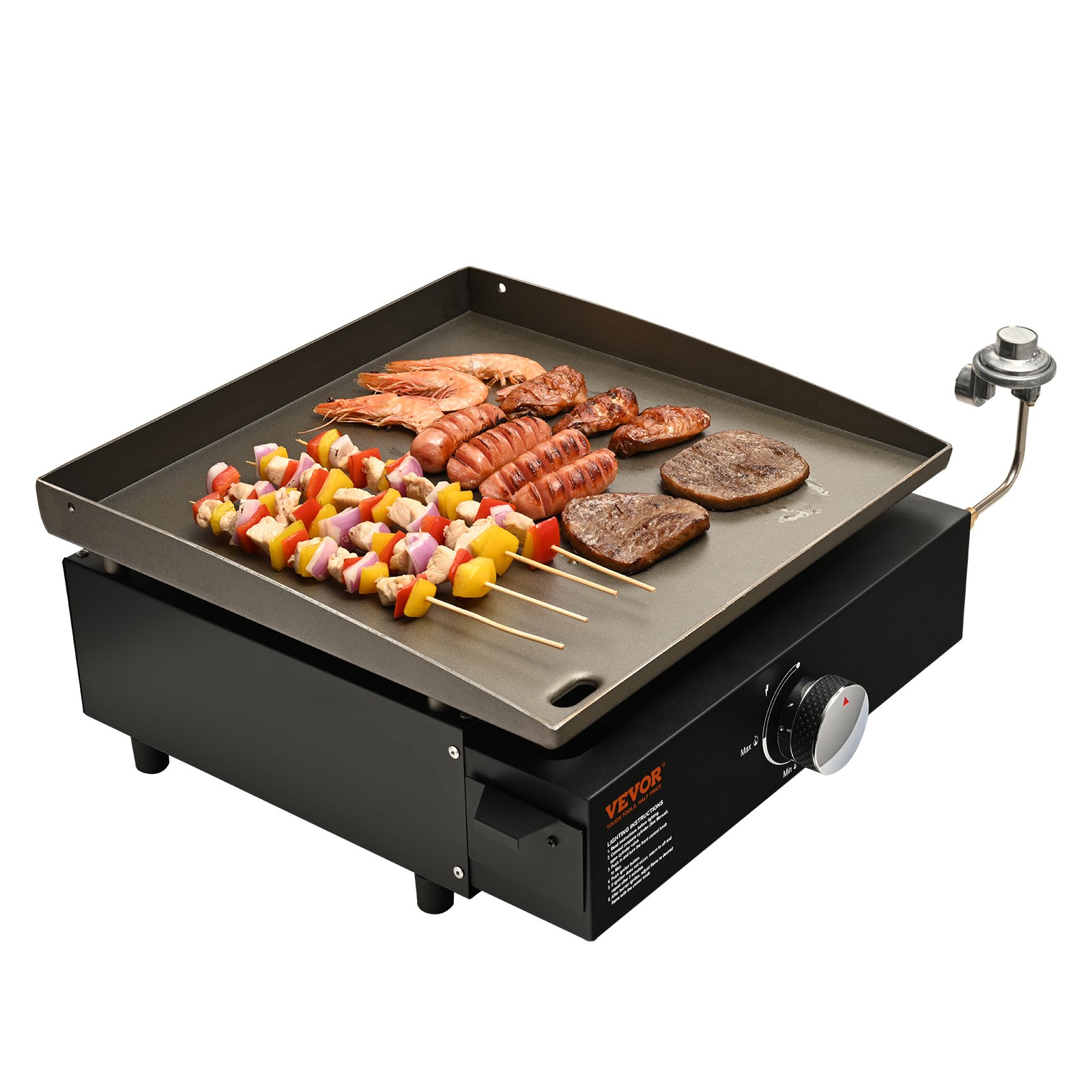 VEVOR Countertop Commercial Gas Griddle Flat Top Grill Hot Plate Restaurant